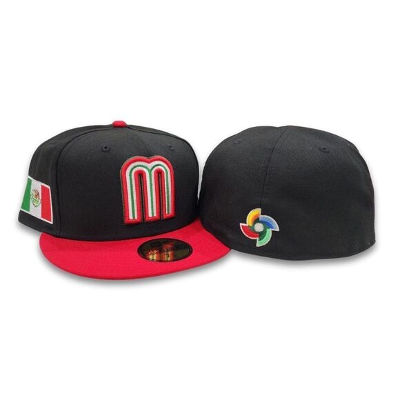 New Era 59FIFTY Black Mexico Red/Beige 2023 World Baseball Classic‎ Nwt - Picture 3 of 7
